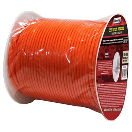 Tool 0.15 in. x 400 ft. Orange Military Grade 550 Paracord, Bulk Reel TO1628789